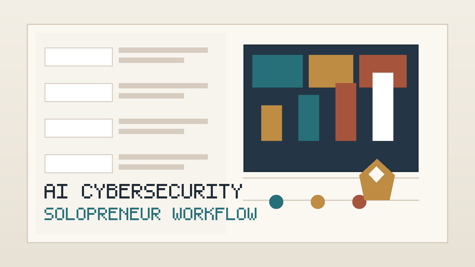 ภาพปก: โต๊ะทำงานของที่ปรึกษา Cybersecurity แบบ solopreneur ที่ใช้ AI ช่วยจัดการงานซ้ำและเตรียมข้อมูล