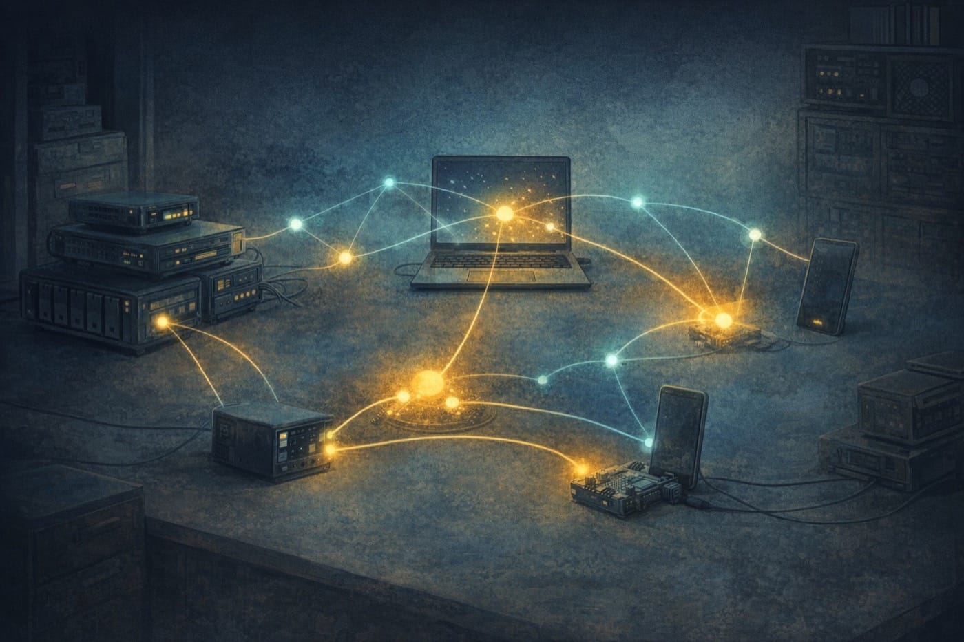 ภาพประกอบ: สถาปัตยกรรมของ NetBird สำหรับ homelab ที่มี client, management, signal และ relay ทำงานร่วมกัน