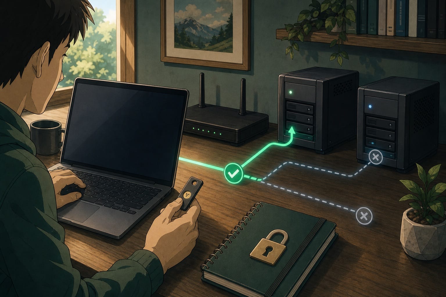 ภาพประกอบ: การเข้าถึงแบบ least privilege จากอุปกรณ์ผู้ดูแลไปยัง server ที่จำเป็นเท่านั้น
