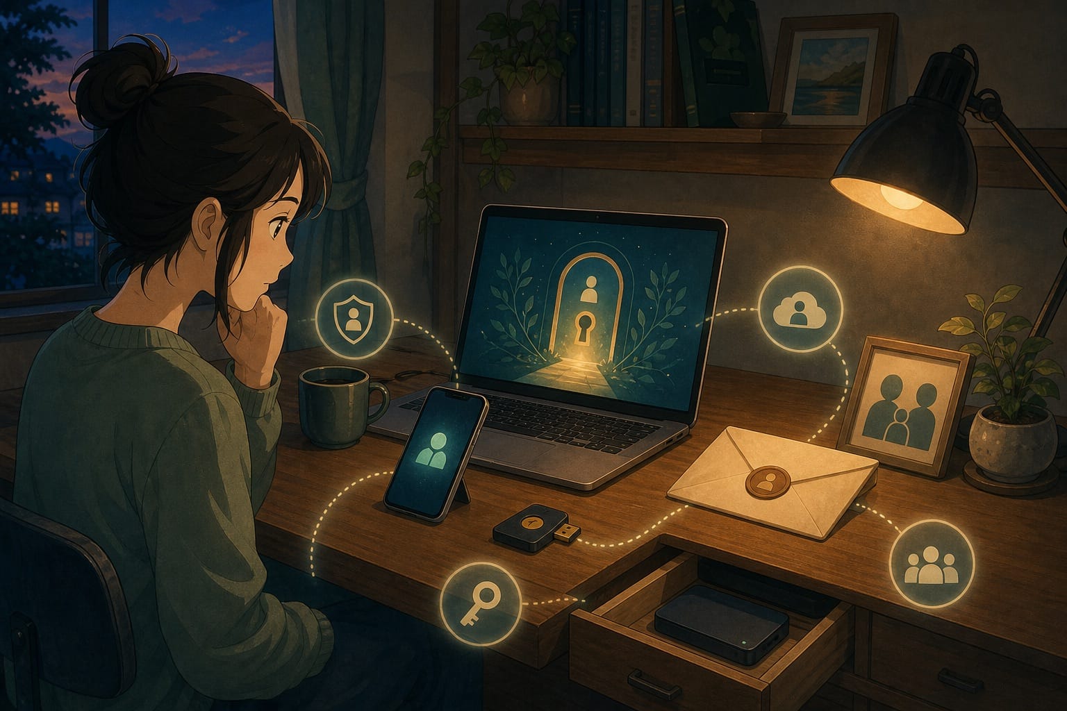 ภาพประกอบ: การวางแผนกู้คืนบัญชีและอุปกรณ์สำรองสำหรับ passkeys
