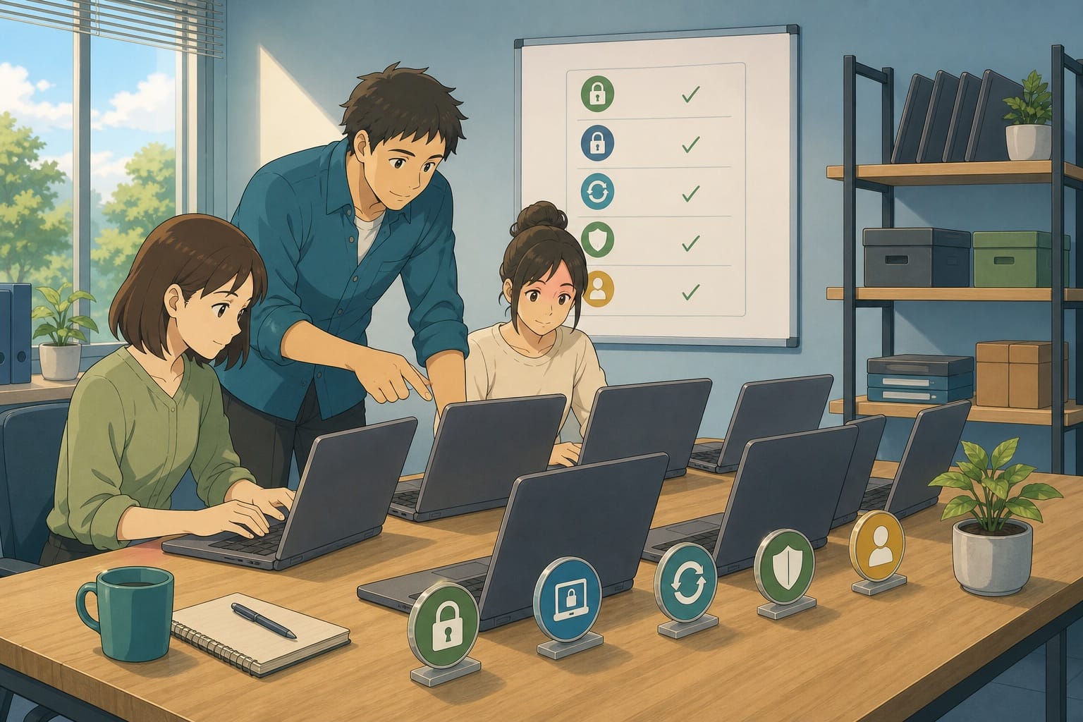 ภาพประกอบ: ทีมเล็กกำลังตั้งค่าพื้นฐานของ endpoint ให้เป็นมาตรฐานเดียวกัน