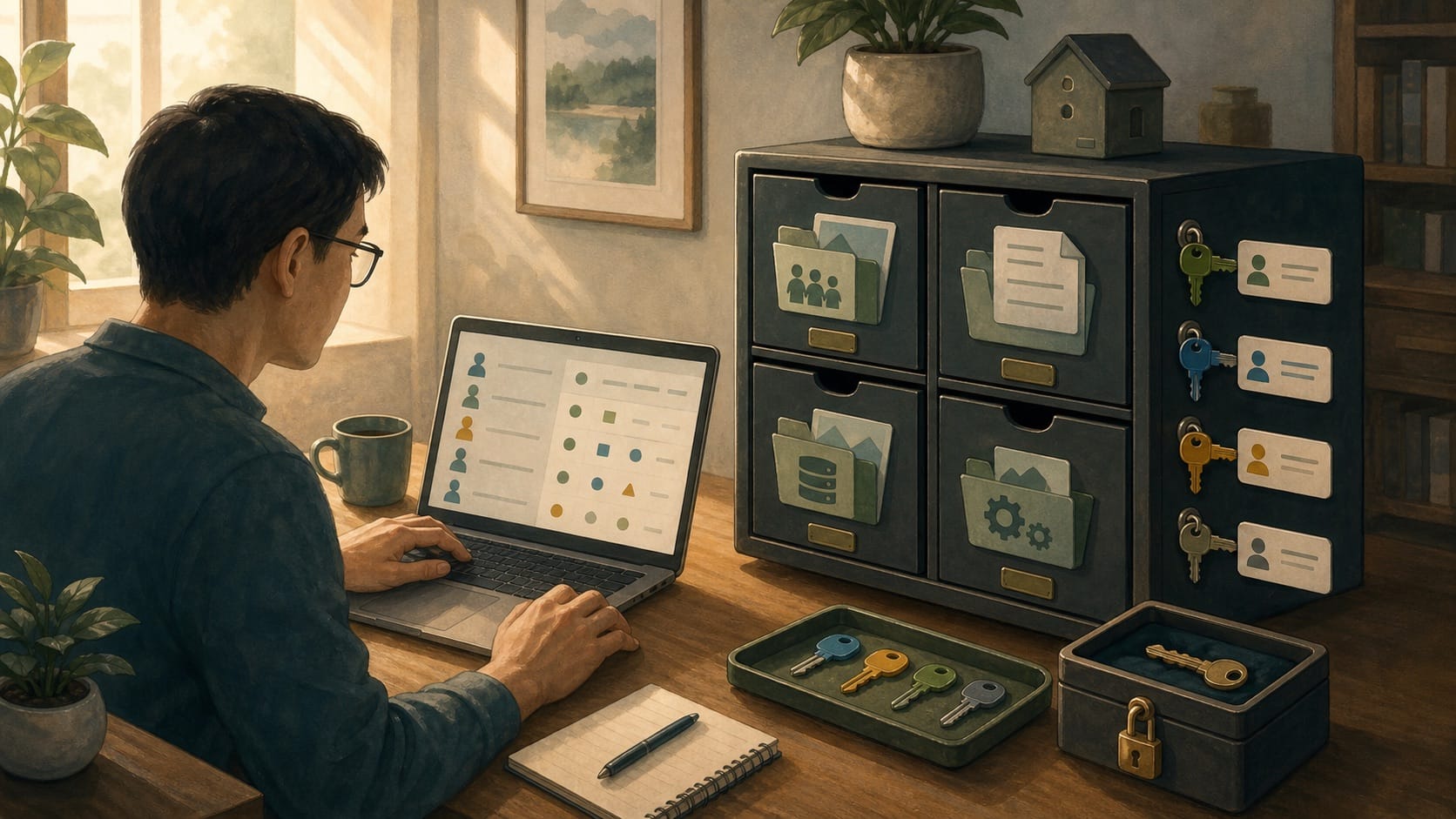 ภาพประกอบ: การแยกบัญชี admin ผู้ใช้ทั่วไป และ service account บน NAS