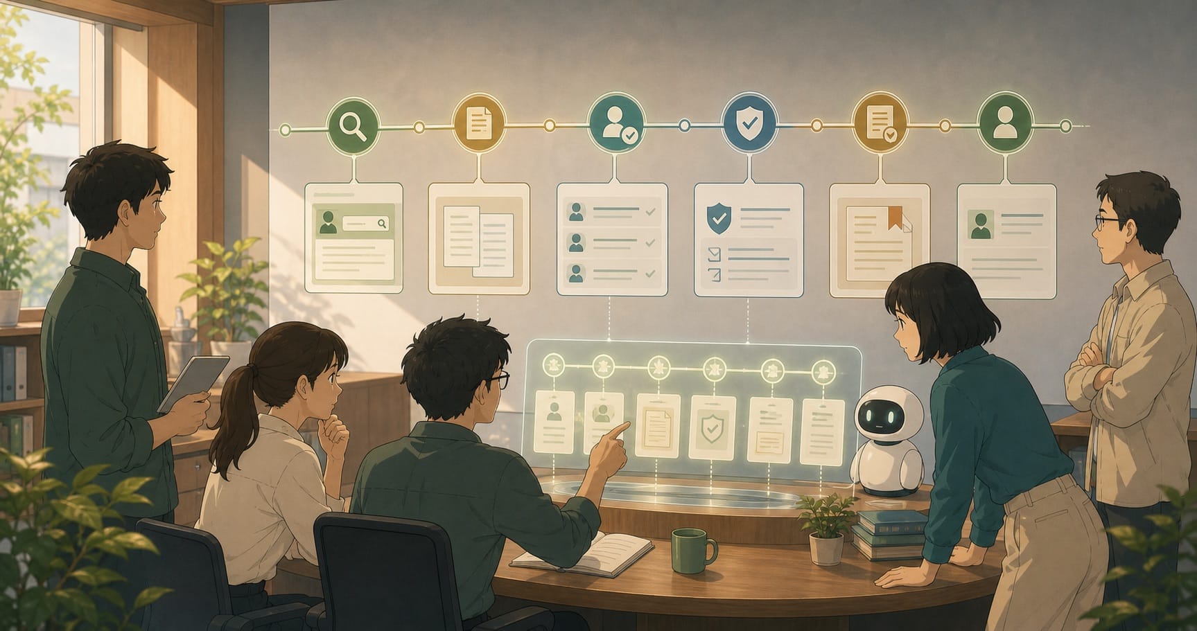 ภาพประกอบ: ทีม IT และ security ตรวจ audit timeline ของคำถาม เอกสารที่ถูกดึง และ permission check