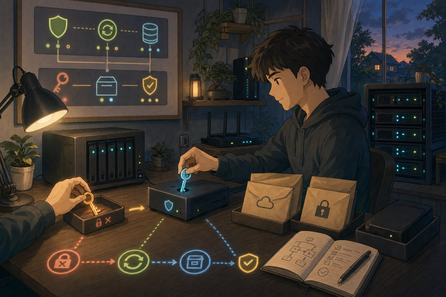 ภาพประกอบ: workflow การ rotate, revoke, backup และทดสอบ recovery ของ secret ใน homelab