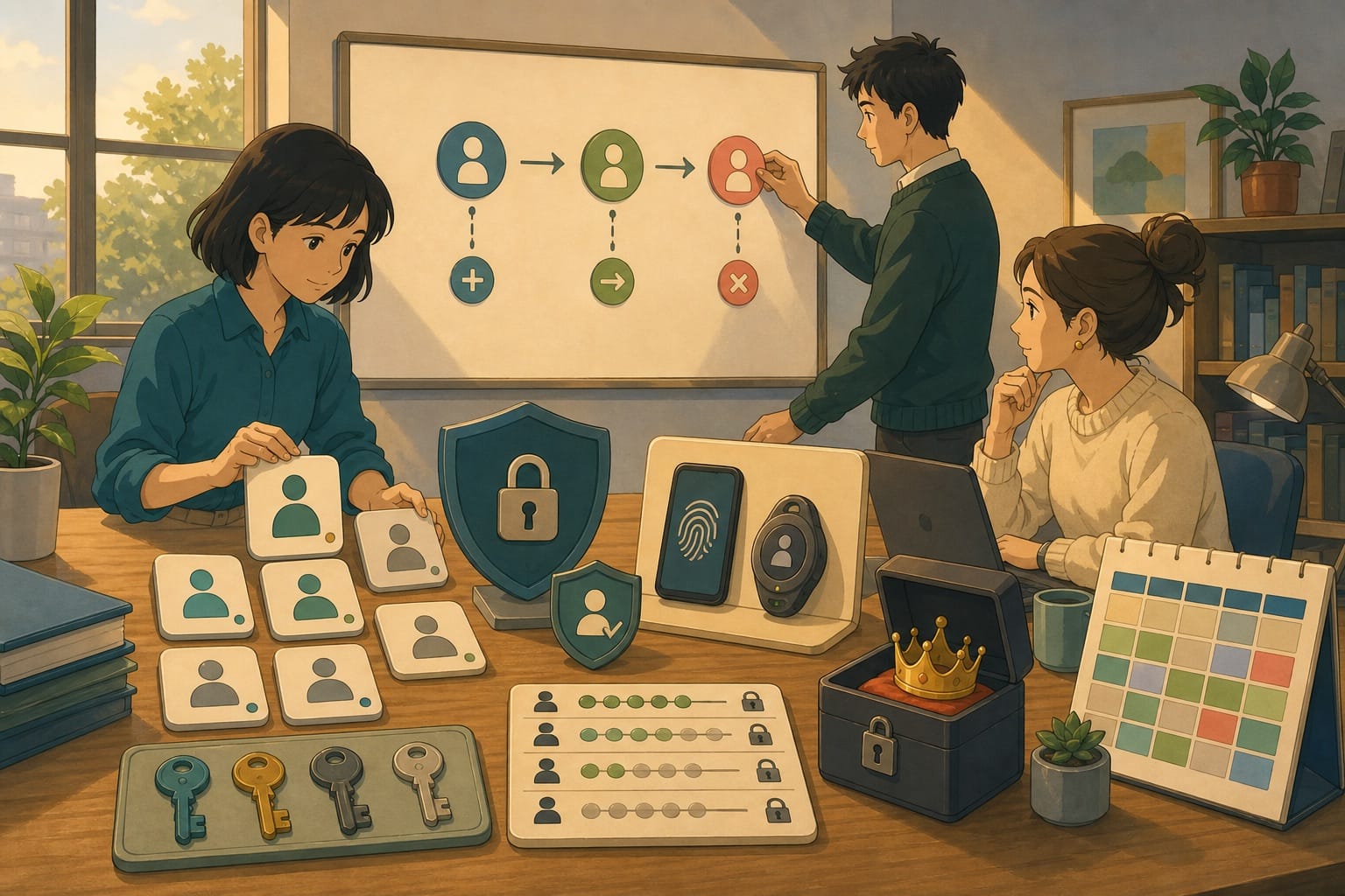 ภาพประกอบ: ทีมเล็กกำลังจัดการ account, MFA, least privilege และ access review