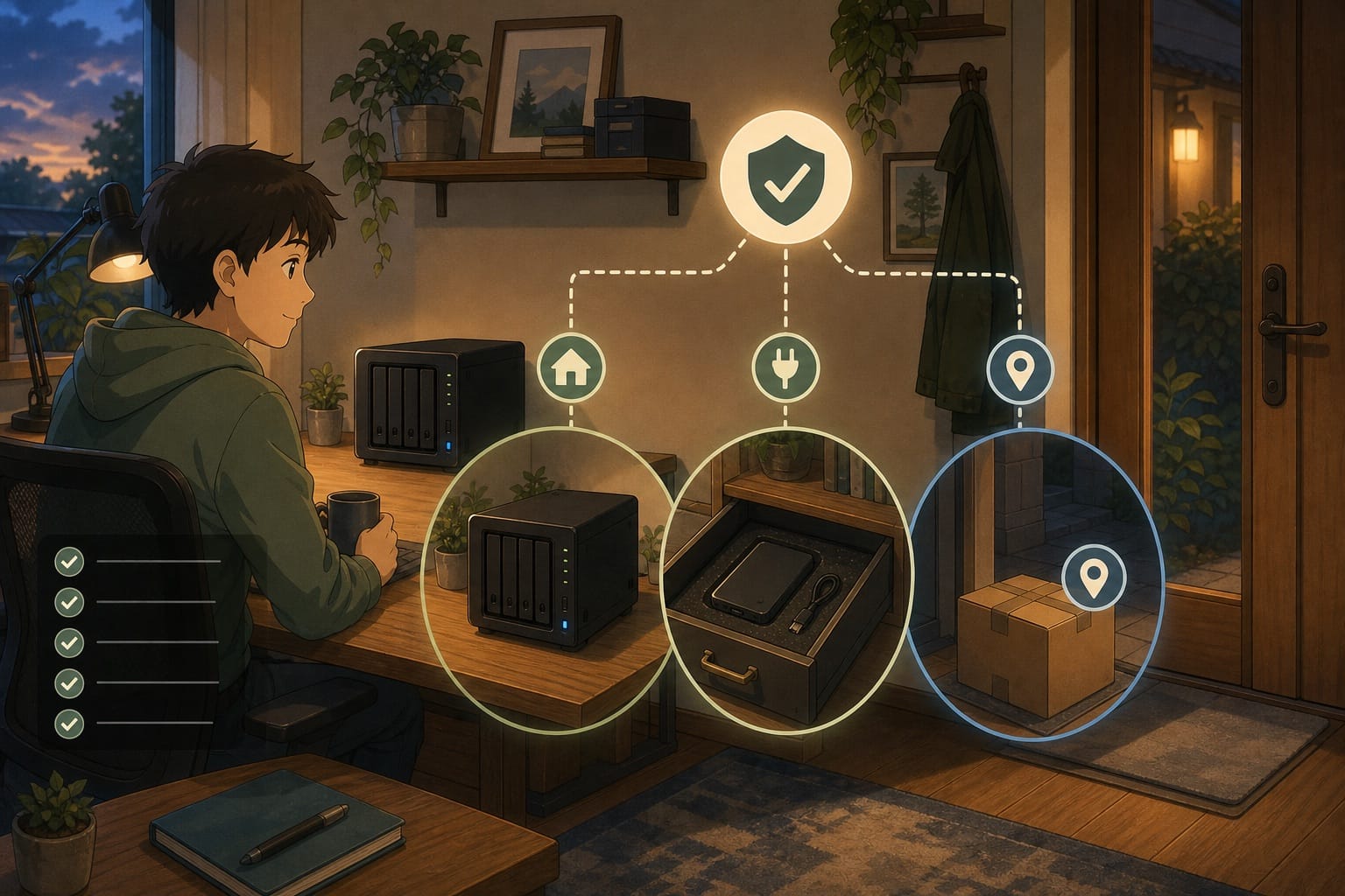 ภาพประกอบ: การแยก local backup offline backup และ offsite backup ใน homelab