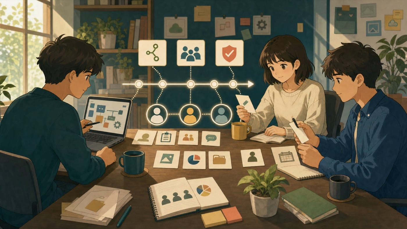 ภาพประกอบ: คนทำงานหลายบทบาทใช้ Git เป็นประวัติร่วมกัน ทั้งโค้ด เอกสาร meeting note และ checklist