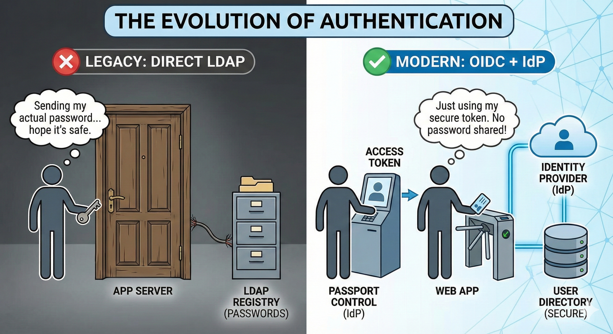 หยุดส่งรหัสผ่านของคุณไปทั่ว! ทำไมการใช้ LDAP เชื่อมต่อตรงถึง "เอาท์" และทางเลือกใหม่ที่ปลอดภัยกว่า