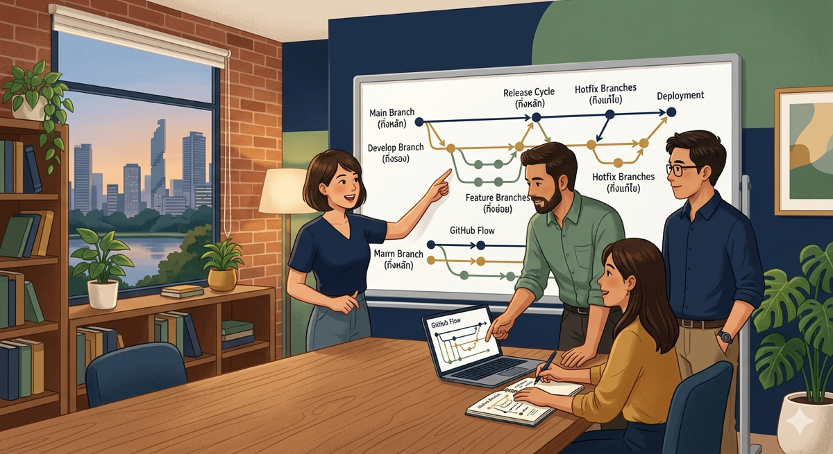 สอนใช้ Git ตอนที่ 3: Workflows for Teams & Projects