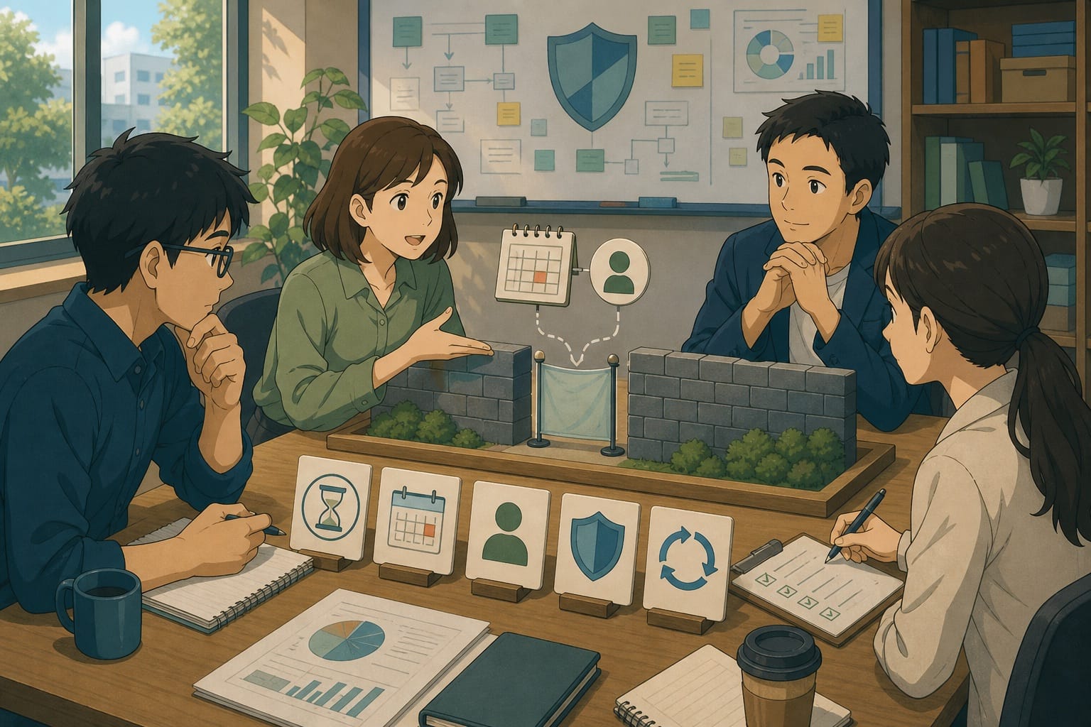 ภาพประกอบทีมเล็กจัดการ security exception ด้วย owner วันหมดอายุ compensating control และรอบ review